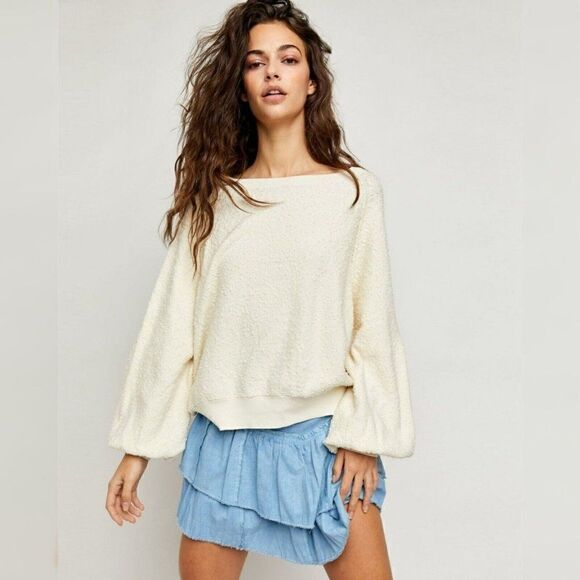 NWT Free People Women's - L - Found My Friend Pullover - Cream - Sweater… - Picture 1 of 12